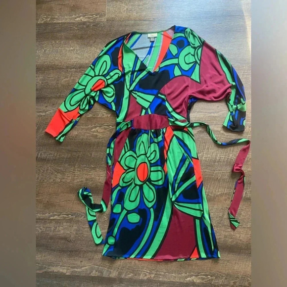 ISSA London mod style designer dress abstract colorful size 4 EUC chic trendy - Picture 10 of 16